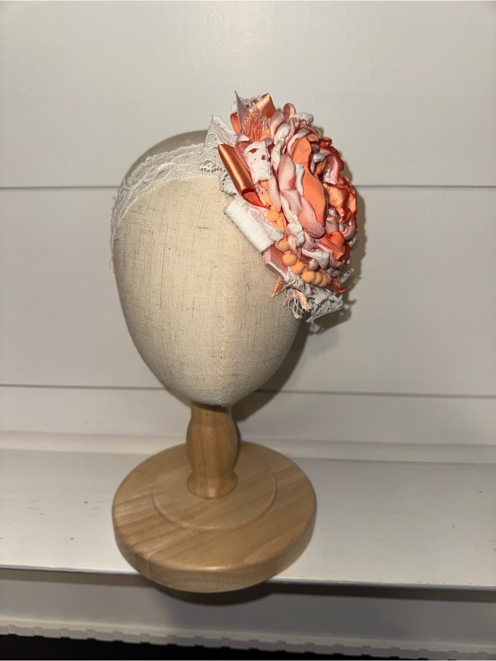 Peach Flower Headband (EUC)
